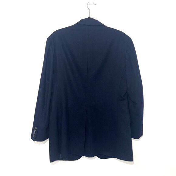 Vintage Polo By Ralph Lauren Made In USA Two Button Wool Blazer - Navy - Picture 2 of 7